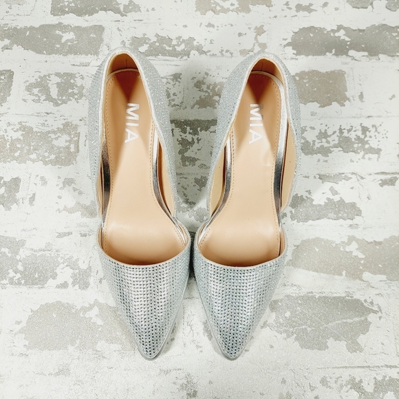 NEW Mia Ciana Silver Rhinestone Pointed Toe High Heel Pumps A425 - Picture 9 of 12